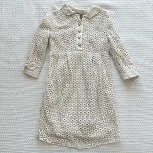 H&M ivory collared geometric lace dress